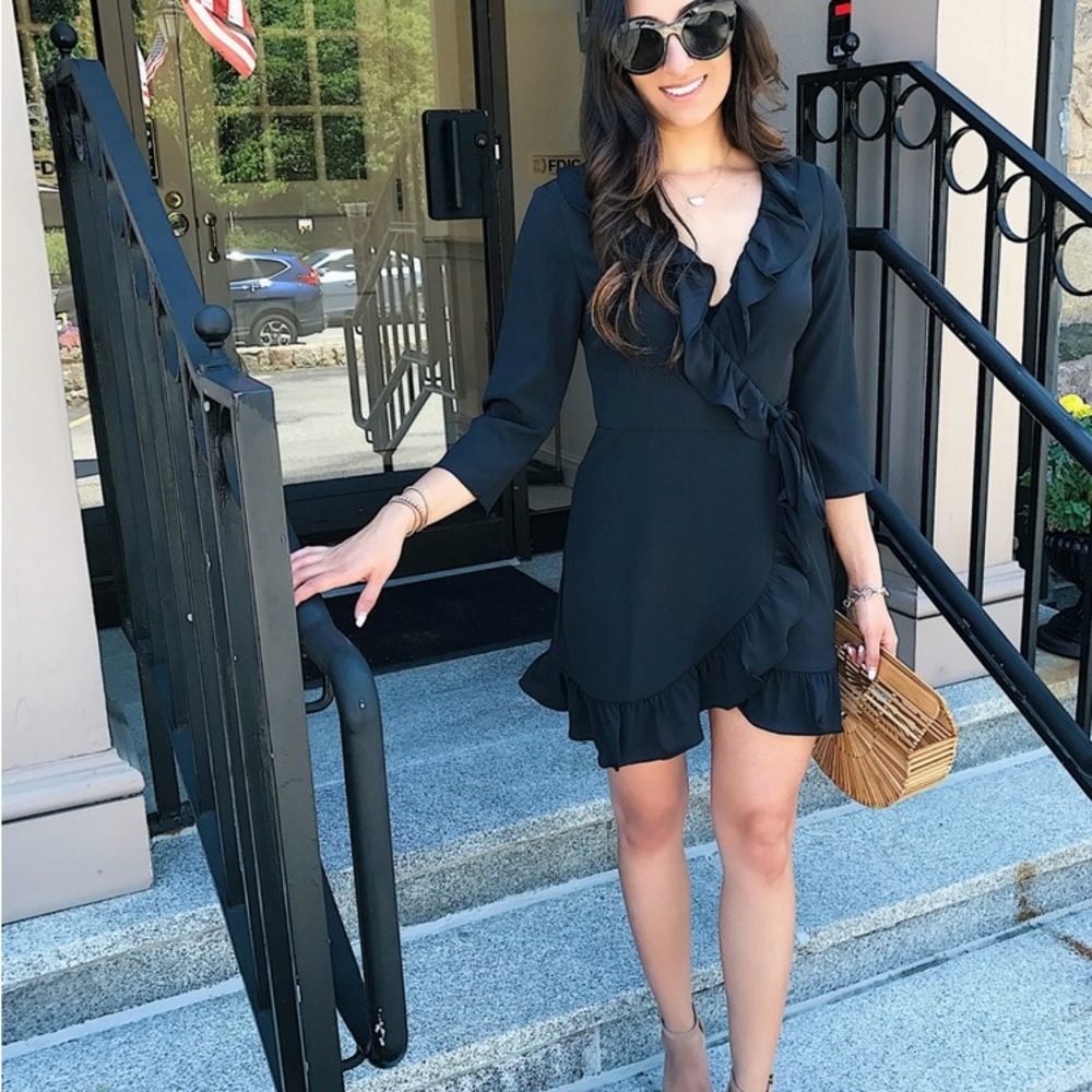Topshop Black Ruffle Dress NWT size 4